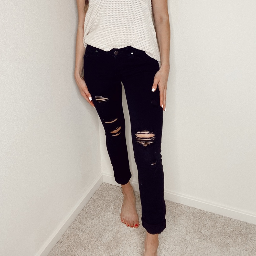 PAIGE Ripped Skinny Jeans